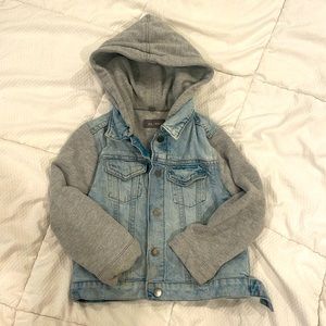 DL 1961 denim sweatshirt jacket with hood- Size 4/5